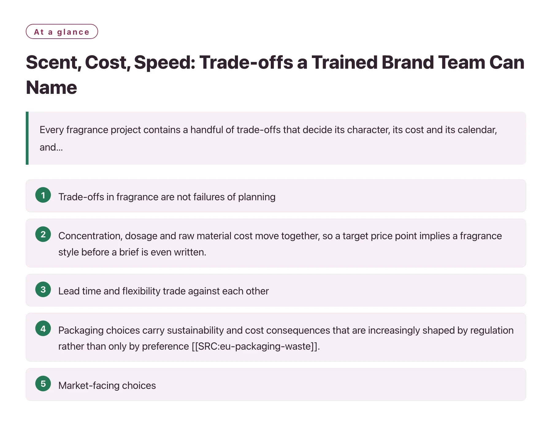 Scent, Cost, Speed: Trade-offs a Trained Brand Team Can Name——全文要点速览